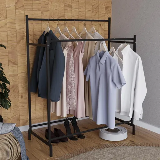 VCM Věšák na oblečení Labol L, černý