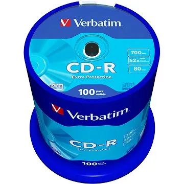 Verbatim CD-R DataLife Protection 52x, 100 ks cakebox (43411)