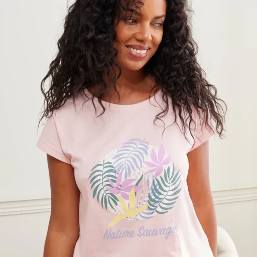 Pyžamové tričko s krátkymi rukávmi a potlačou Nature Sauvage