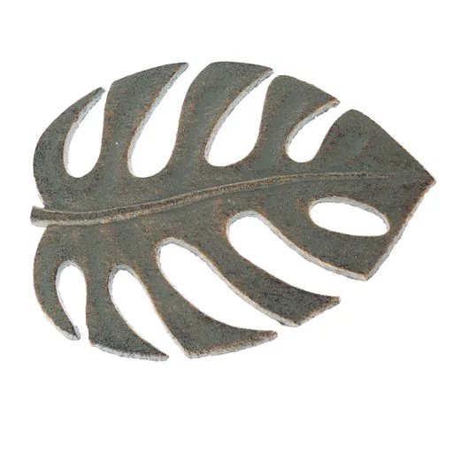 Litinová podložka pod hrnec List zelená, 16 x 20cm