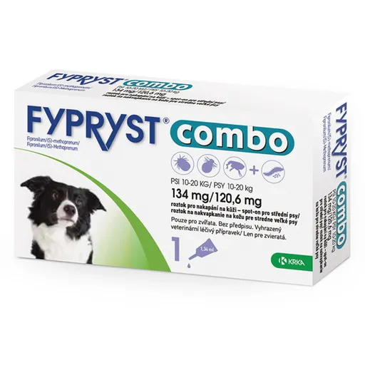 FYPRYST combo spot-on 134 mg/120,6 mg stredné psy 10-20 kg 1x1,34 ml