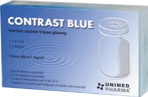 CONTRAST BLUE sterilný vnútroočný roztok trypánovej modrej 0,5 ml