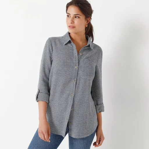 Flanelová košeľa so vzorom kohútej stopy