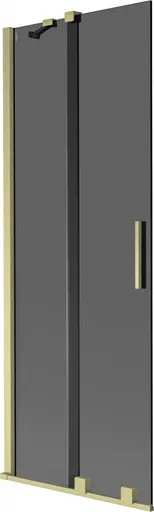 MEXEN/S - Velar dvojkrídlová posuvná vaňová zástena 75 x 150, grafit, zlatá kartáčovaná 896-075-000-41-55
