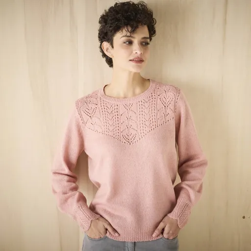 Pulóver s ažúrovým vzorom