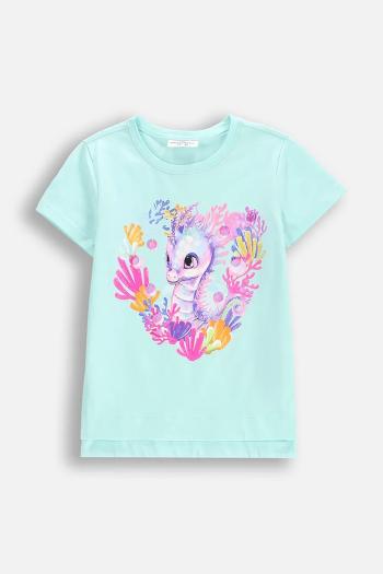 Detské tričko Coccodrillo tyrkysová farba, INSIDE OCEAN GIRL KIDS