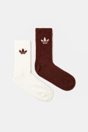 Ponožky adidas Originals Fluffy Cr S 2-pak bordová farba, JX5218