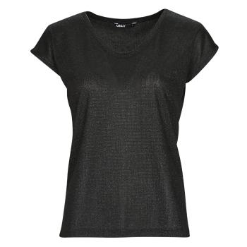 Only  ONLSILVERY S/S V NECK LUREX TOP JRS  Tričká s krátkym rukávom Čierna