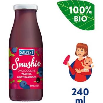 SALVEST Smushie BIO Ovocné smoothie s čučoriedkami, malinami a čiernymi ríbezľami (240 ml) (4740073076637)