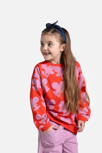 Detská mikina Coccodrillo červená farba, vzorovaná, MAXITROPIC GIRL KIDS