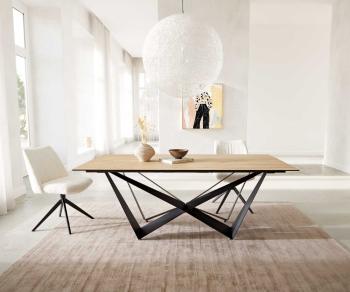 Jedálenský stôl Edge 200x100 keramický Laminam® Sabbia cross plochý