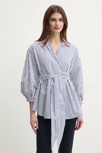 Košeľa s prímesou hodvábu Weekend Max Mara dámske, fialová farba, voľný strih, s klasickým golierom, 2515111142600