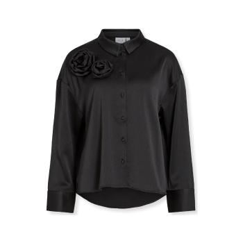 Vila  Medina Rose Shirt L/S - Black  Blúzka Čierna