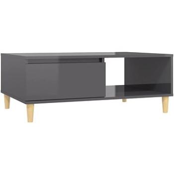 SHUMEE Konferenčný stolík sivý vysoký lesk 90 × 60 × 35 cm drevotrieska, 806003