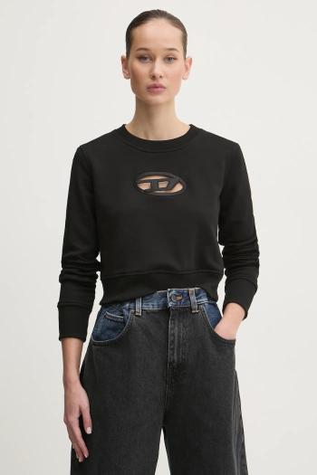 Mikina Diesel F-SLIMMY-OD SWEAT-SHIRT dámska, čierna farba, s nášivkou, A09931.0GRAC