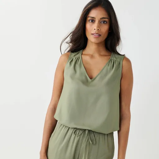 Jednofarebný top s výstrihom do V