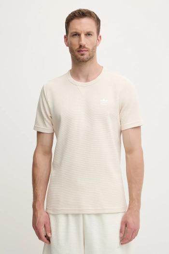 Tričko adidas Originals Essentials pánske, béžová farba, jednofarebné, JW3514