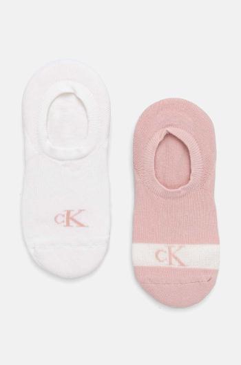Ponožky Calvin Klein Jeans 2-pak dámske, ružová farba, 701230601