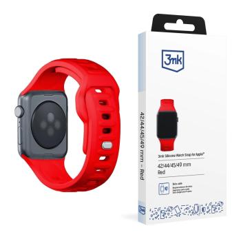 3mk Silicone Watch Strap pre Apple 42/44/45/49 mm Red