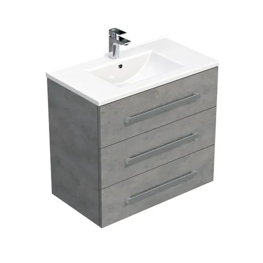 Kúpeľňová skrinka s umývadlom SAT Cube Way 80x76,5x46 cm betónová matná CUBE46803BEMOD