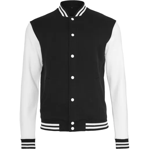 Build Your Brand Pánska baseballová mikina College - Čierna / biela | 3XL