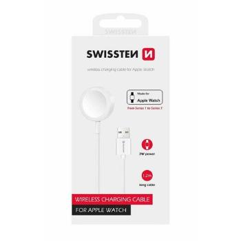 SWISSTEN Magnetický nabíjací kábel pre Apple Watch USB, 1,2 m, biela
