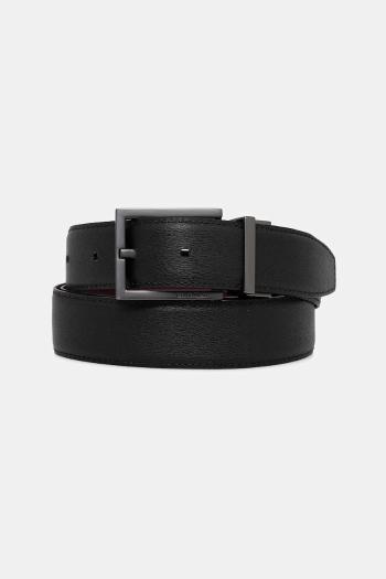 Obojstranný kožený opasok Calvin Klein čierna farba, LV04D7045G