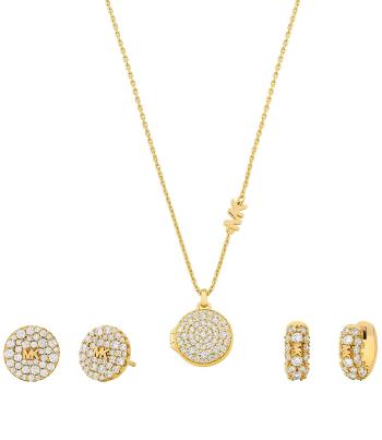 Michael Kors Luxusná pozlátená súprava šperkov MKC1699SET (náhrdelník, 2x náušnice)