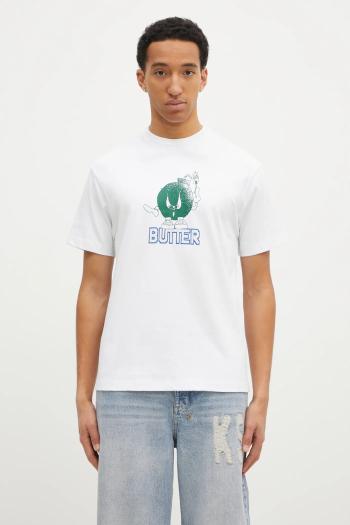 Bavlnené tričko Butter Goods Bomb Tee pánske, biela farba, s potlačou, BG243100