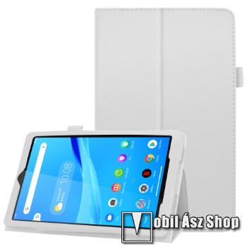 Notesz / mappa tok - oldalra nyíló flip cover, asztali tartó funkciós, rejtett mágneses, műbőr belső - FEHÉR - Lenovo Tab M8 (FHD) (2nd Gen) (TB-8705) / Tab M8 (3rd Gen)