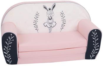 Canapea pentru copii Bunny Ballerina - alb-roz