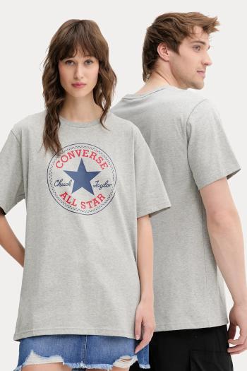 Bavlnené tričko Converse šedá farba, s potlačou, 10025459-A07