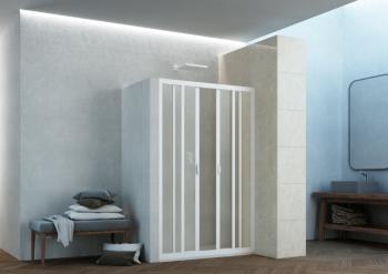 FORTE - Sprchové dvere MAESTRO CENTRALE - Farba rámu zásteny - Plast biely, Rozmer A - 140, Smer zatváranie - Univerzálny Ľavé / Pravé, Výplň - Polystyrol 2,2 mm (acrilico), Výška - 185 BSMAC14P