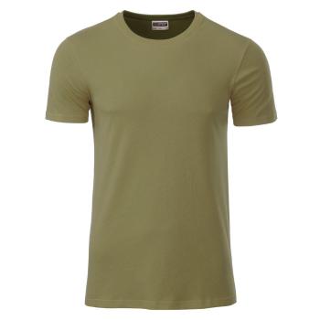 James & Nicholson Klasické pánske tričko z biobavlny 8008 - Khaki | L