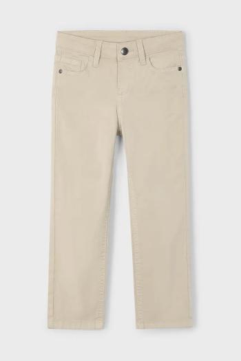 Detské nohavice Mayoral slim fit basic béžová farba, jednofarebné, 509