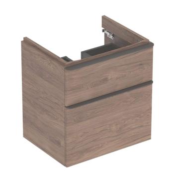GEBERIT - Smyle Square Umývadlová skrinka, 58x47x62 cm, 2 zásuvky, orech/lávová 500.352.JR.1