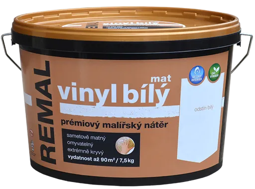 REMAL VINYL BIELY MAT - Biely prémiový maliarsky náter biela 4 kg
