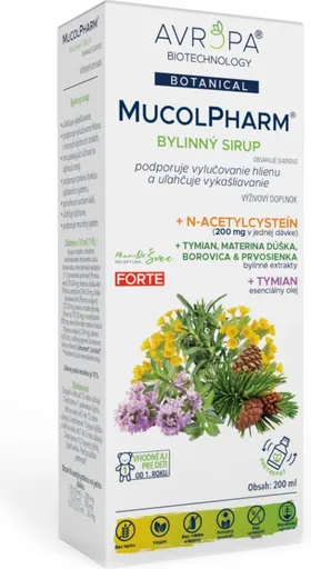 AVROPA MucolPharm bylinný sirup na dýchacie cesty 200ml