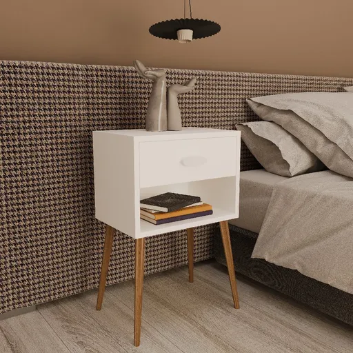 VCM Odkládací stolek „Singol XL“, bílý