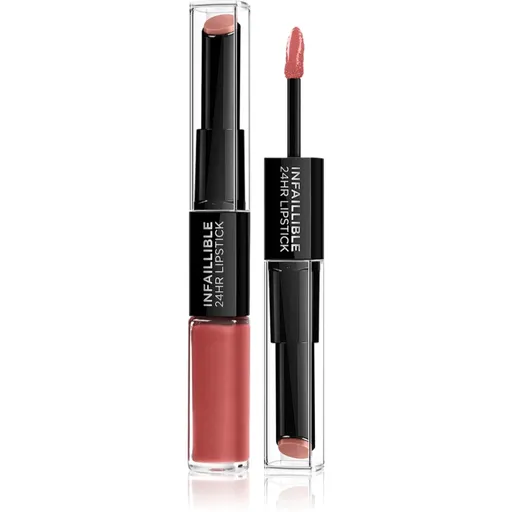 L’Oréal Paris Infallible 24H dlhotrvajúci rúž a lesk na pery 2 v 1 odtieň 801 Toujours Toffee 5,7 g
