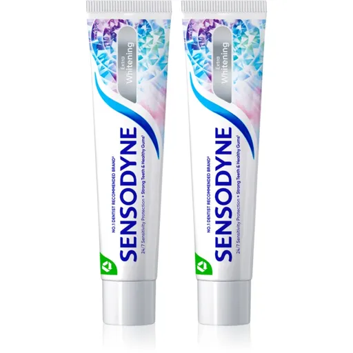 Sensodyne Extra Whitening bieliaca zubná pasta s fluoridom pre citlivé zuby 2x75 ml