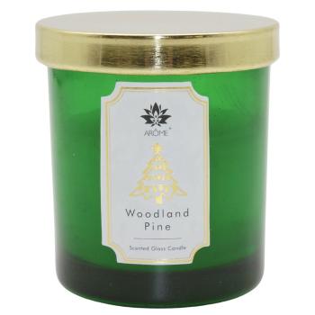 AromeSviečka vo farebnom skle s viečkom, Woodland Pine, 125 g