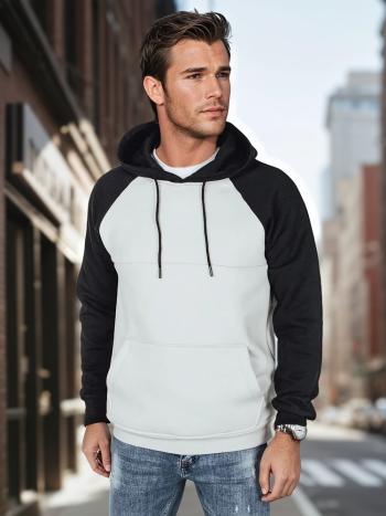 Pánska basic mikina s kapucňou svetlošedá Dstreet BX5894