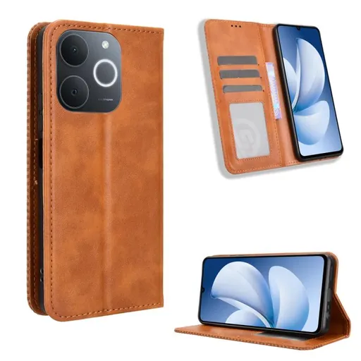 BUSINESS Peňaženkový kryt pre Realme Note 70T hnedý