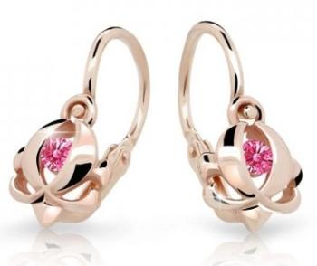 Cutie Jewellery Detské náušnice z ružového zlata C2218-10-X-4 fuchsiová