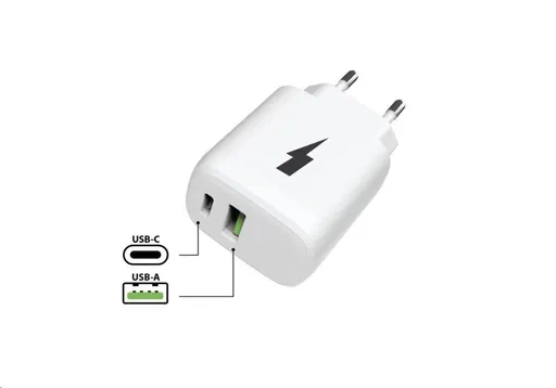 WG - Sieťová nabíjačka 2x USB, 1x USB-C PD PPS 3.0 30W + 1x USB-A QC4 18W, white