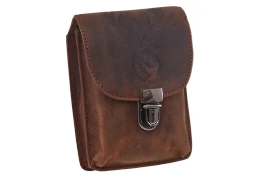 Kožené puzdro na opasok MERCUCIO tmavý tan embos jeleň hlava 250880