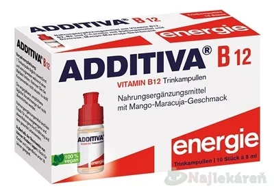 ADDITIVA B12 shots Energia ampulky na pitie 10x8ml (80ml)
