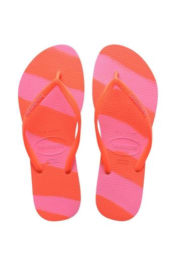 Havaianas flip-flop SLIM COLOR FUN narancssárga, női, lapos talpú, 4149323.5572