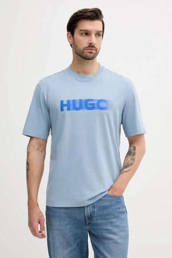 Bavlnené tričko Hugo Blue pánske, s potlačou, 50543493